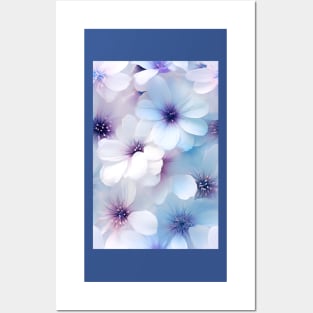 Beautiful white flowers with lavender ascents ! Posters and Art